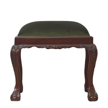 Taboret dekorowany z drzewa mahoniowego pufa