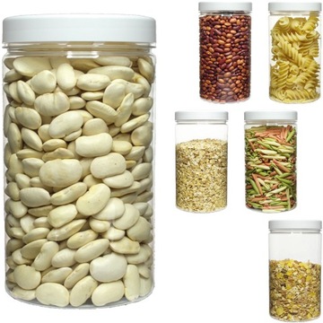 6 szt POJEMNIK plastikowy na żywność produkty sypkie sól słoik 1,25L 1250ml