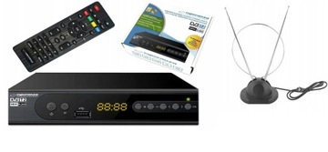Zestaw Tuner DVB-T/T2 H265/HEVC z anteną pokojową