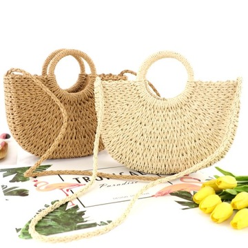 ЖЕНСКАЯ СОЛОМНАЯ СУМКА, ЛЕТНЯЯ ПЛЕТЕННАЯ СУМКА, НА ПЛЕЧЕ В РУКУ