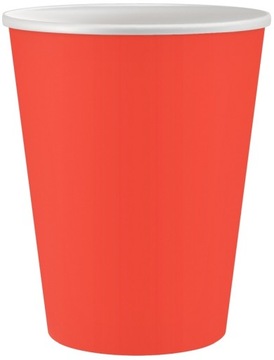 Kubeczki Papierowe Czerwone Urodziny Party Dekoracja 250ml 6szt.