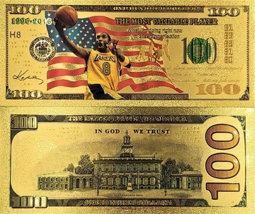 Kobie Bryant Piękny Pozłacany Banknot 100 Dolarów
