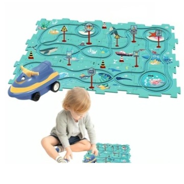 PUZZLE DLA DZIECI INTERAKTYWNE TOR KOLEJOWY Z PUZZLI TORY LOGICZNE OCEAN