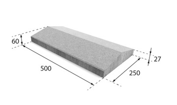 Daszki betonowe dwuspadowe na murki 25x50 SZARY