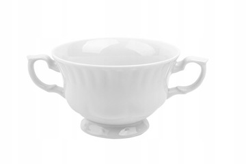 Porcelanowa bulionówka flaczarka 0,4l uszami biała