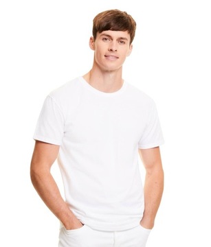 T-shirt męski okrągły dekolt Fruit of the Loom ORIGINAL rozmiar 4XL biały