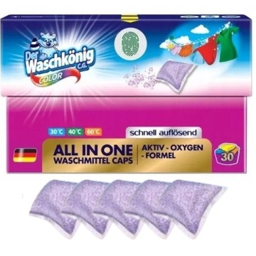 Waschkonig niemieckie kapsułki proszkowe do prania koloru COLOR 30sztuk