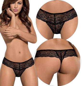 Seksowne KORONKOWE MAJTECZKI z Kamyczki SEXY STRINGI miamor 40/42 prezent
