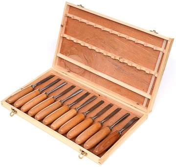 стамески столярные по дереву, набор, 12 шт.