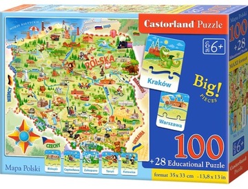 Castorland puzzle edukacyjna mapa Polski 100 el