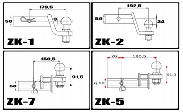 HAK HOLOWNICZY KULA ADAPTER USA JEEP WRANGLER NOWY