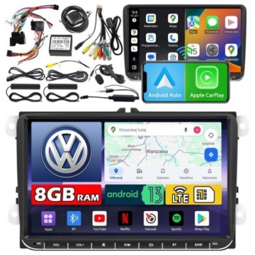 Rádio Android Vw Passat B6 B7 Golf 5 V 6 VI Tiguan Touran T5 T6 Caddy Bt 8G