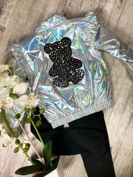 КУРТКА BEAR Spring голографическая серебро 110