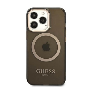 Чехол Guess GUHMP13LHTCMK для iPhone 13 Pro / 13, жесткий футляр 6,1 дюйма, золотой контур