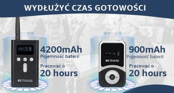 Retekess T130S Bezprzewodowy Zestaw Tour Guide, Przewodniki Audio ,100M