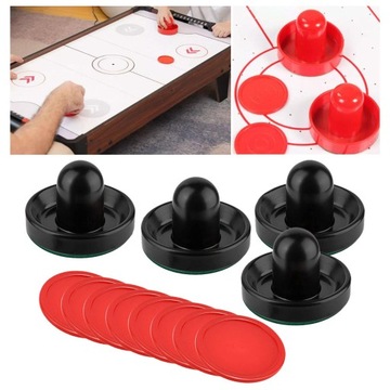 4 толкателя для аэрохоккея и 8 слайдеров для шайб в настольных играх.