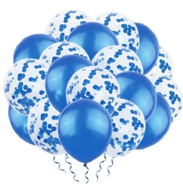 Zestaw balonów chabrowych z konfetti 12 cali 20 sz