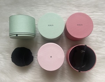 TOUS Pudełko opakowanie okrągłe wysokie pudrowy róż