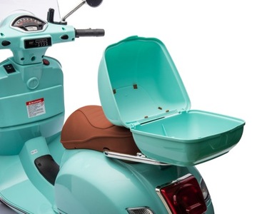 БИРЮЗОВЫЙ МОТОР VESPA GTS MILLY MALLY АККУМУЛЯТОРНЫЙ СКУТЕР МЯТНЫЙ МУЗЫКАЛЬНЫЙ СВЕТОДИОД