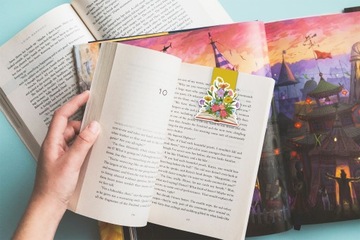 Магнитная закладка - Книга и цветы