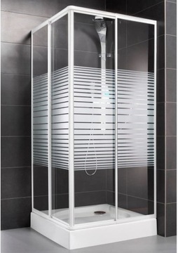 KABINA PRYSZNICOWA AQUAFORM 90 x 80 BIAŁA PASY