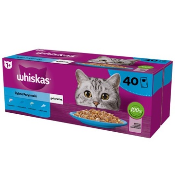 WHISKAS mokra karma dla kota Rybne smaki w galaretce saszetki 40x85 g