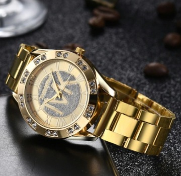 zegarek damski zdobiony diamentami MK model3
