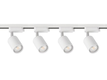 4x Lampa Szynowa Biała + Szynoprzewód 2m 1 Fazowe