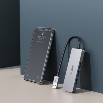 AUKEY CB-H36 КОНЦЕНТР USB-C SLIM АЛЮМИНИЕВЫЙ 4XUSB 3.0