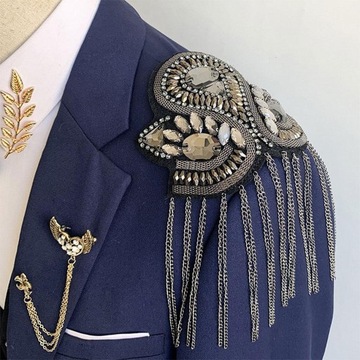 Эполеты с бахромой и бахромой, стразами 2 шт.