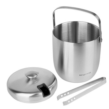 Контейнер для льда охладитель ICE BUCKET серебристый SATIN + ЩИПЦЫ Oris 2,8л