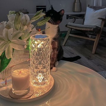 Lampka Nocna Aurelis Crystal LED RGB PILOT| PREZENT na ŚWIĘTA