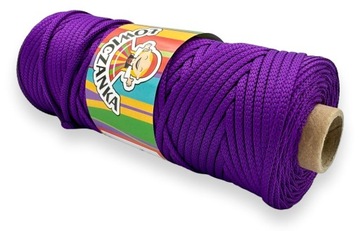 Sznurek POLIESTROWY Płaski Purpurowy 5mm 100m