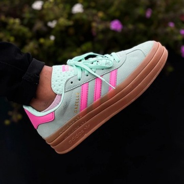 ADIDAS ORIGINALS GAZELLE BOLD CLEAR MINT FLASH PINK