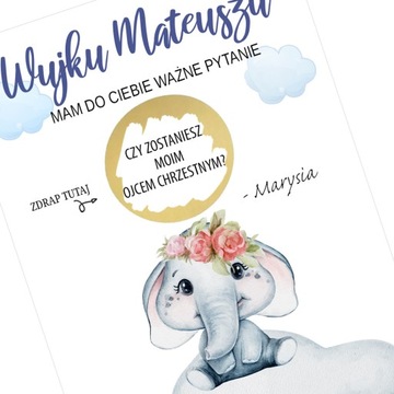 ZDRAPKA prośba o bycie Ojcem Chrzestnym słonik