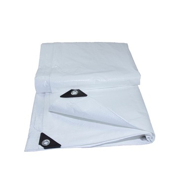 БРЕЗЕНТ БЕЛЫЙ 4Х6м, УСИЛЕННЫЙ, ВОДОНЕПРОНИЦАЕМЫЙ, УФ++