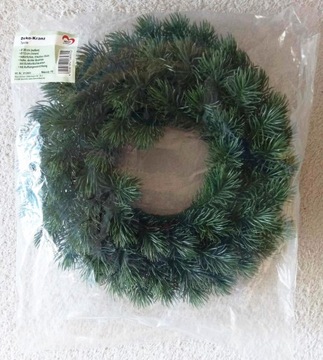 БОЛЬШОЙ ВЕНОК УКРАШЕНИЕ ОРНАМЕНТ НАГОБИЛЫ ЕЛЬ ХВОЙ ДЛЯ ИСКУССТВЕННОЙ СВЕЧИ 24Ч ==