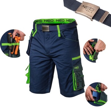 NEO 81-276 КОРОТКИЕ РАБОЧИЕ ШОРТЫ ПРЕМИУМ OHS БРЮКИ РАЗМЕР .XL + РЕМЕНЬ