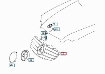 MERCEDES BENZÍN SL R230 NÁRAZNÍK PŘEDNÍ MŘÍŽKA