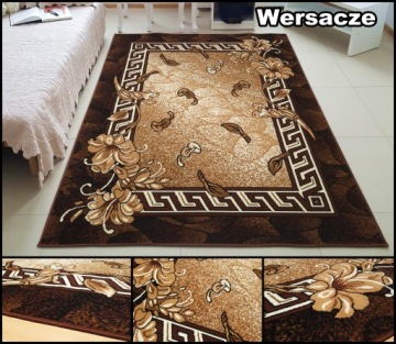 Дешевый плотнотканый ковер BCF Alfa 220x300 MIX Style Коричневый Бордовый - различные узоры