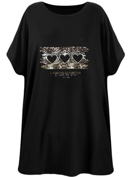 Luźna, swobodna bluzka z nadrukiem 48/50 4XL/5XL