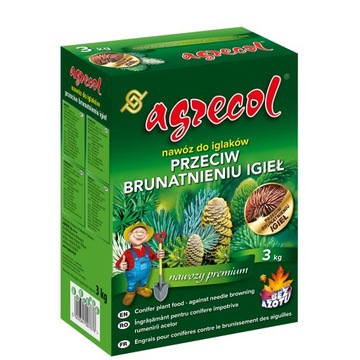 AGRECOL NAWÓZ PRZECIW NA BRĄZOWIENIE IGLAKÓW TUJI TUI ŚWIERKÓW SOSNY JODŁY