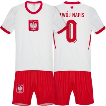 POLSKA Strój Piłkarski KOMPLET WŁASNY NADRUK NOWOŚĆ np Lewandowski 122