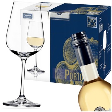 KIELISZKI DO WINA PORTO PRZEZROCZYSTE 360ML 6 SZT