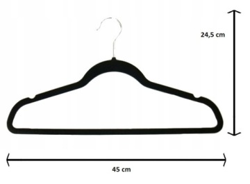 Вешалки противоскользящие бархатные, ЧЕРНЫЕ, 10 шт.