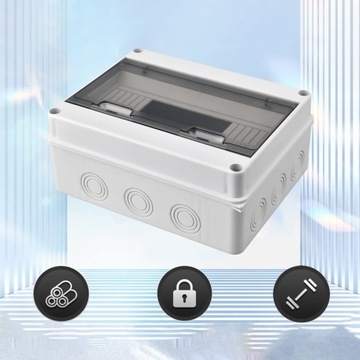 РАСПРЕДЕЛИТЕЛЬНАЯ КОРОБКА НАВЕРХНЕГО МОНТАЖА 12-МОДУЛЬНАЯ КОРОБКА ПРЕДОХРАНИТЕЛЕЙ IP65