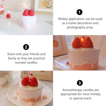 КРЕМОВЫЕ ДЕКОРАТИВНЫЕ СВЕЧИ КЛУБНИКА