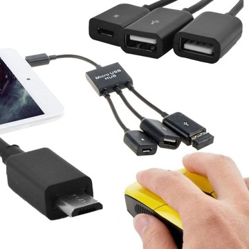 HUB 1x microUSB 2x USB-планшет ANDROID OTG, мышь micro USB для телефона