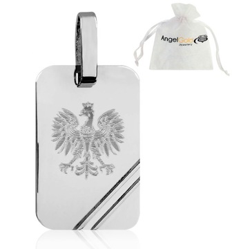 BLASZKA WISIOREK Z ORŁEM ORZEŁ SREBRO 925 GRAWER