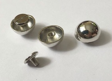 Guzy ćwieki pukle 12mm na śrubkę o długości 4,5mm 10szt nikiel